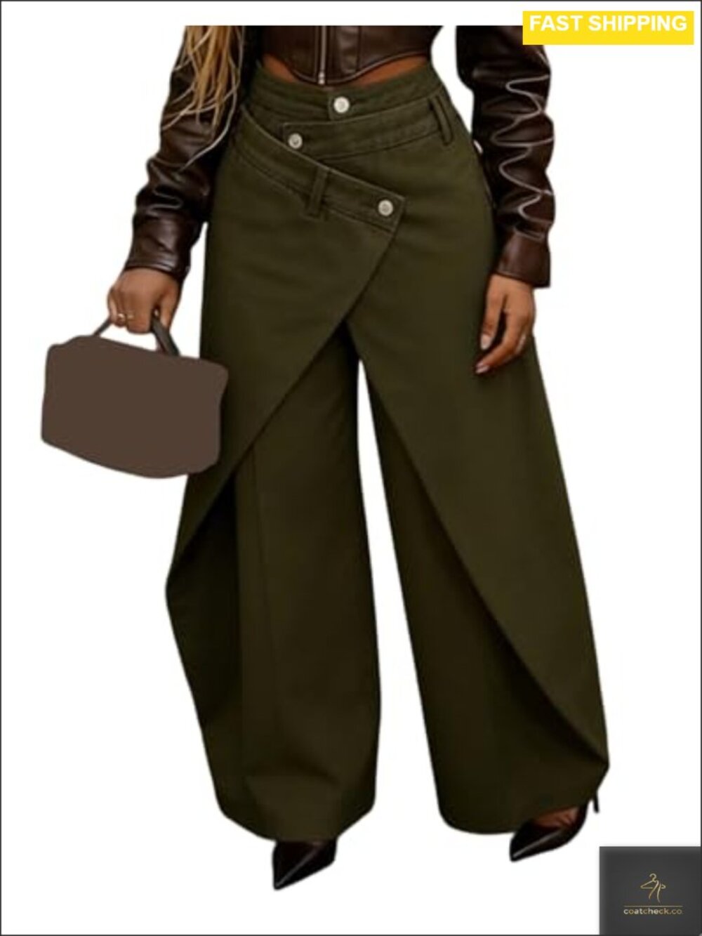 High Waisted Baggy Jeans Asymmetrical Patchwork Wide Leg Denim Pants